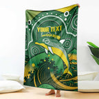 Personalised Australia Swimming Blanket Aussie Dolphin Aboriginal National Color