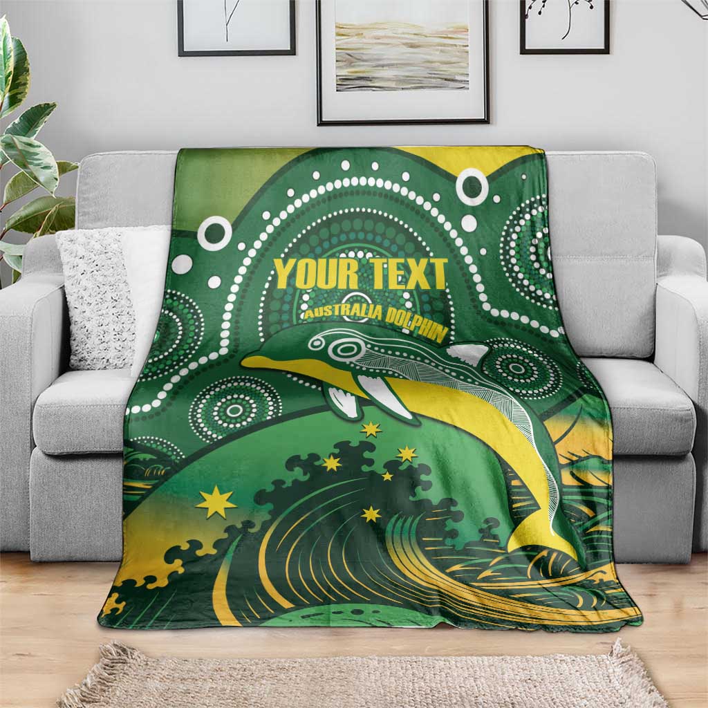 Personalised Australia Swimming Blanket Aussie Dolphin Aboriginal National Color