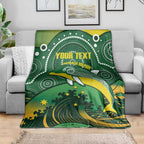 Personalised Australia Swimming Blanket Aussie Dolphin Aboriginal National Color