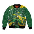 Personalised Australia Swimming Bomber Jacket Aussie Dolphin Aboriginal National Color