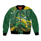Personalised Australia Swimming Bomber Jacket Aussie Dolphin Aboriginal National Color