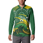 Personalised Australia Swimming Button Sweatshirt Aussie Dolphin Aboriginal National Color