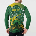 Personalised Australia Swimming Button Sweatshirt Aussie Dolphin Aboriginal National Color