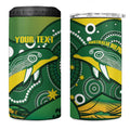 Personalised Australia Swimming 4 in 1 Can Cooler Tumbler Aussie Dolphin Aboriginal National Color