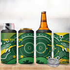 Personalised Australia Swimming 4 in 1 Can Cooler Tumbler Aussie Dolphin Aboriginal National Color