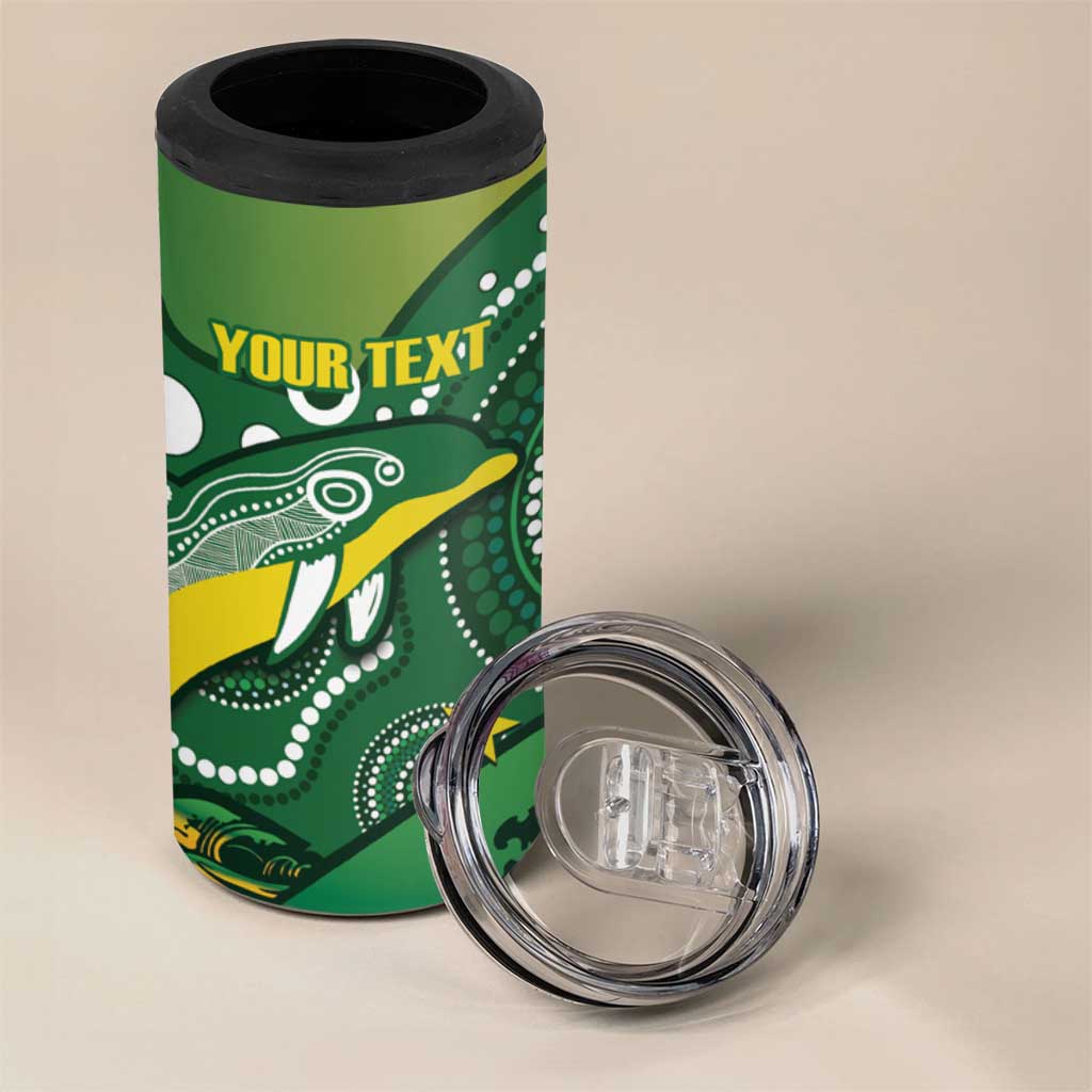Personalised Australia Swimming 4 in 1 Can Cooler Tumbler Aussie Dolphin Aboriginal National Color