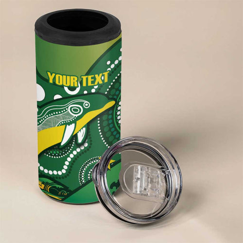 Personalised Australia Swimming 4 in 1 Can Cooler Tumbler Aussie Dolphin Aboriginal National Color