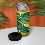Personalised Australia Swimming 4 in 1 Can Cooler Tumbler Aussie Dolphin Aboriginal National Color