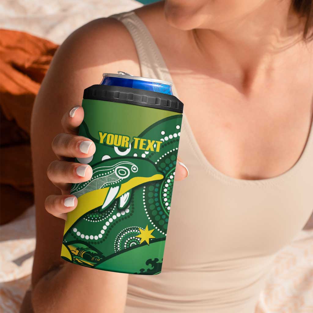 Personalised Australia Swimming 4 in 1 Can Cooler Tumbler Aussie Dolphin Aboriginal National Color