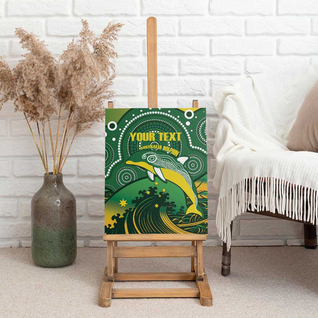 Personalised Australia Swimming Canvas Wall Art Aussie Dolphin Aboriginal National Color