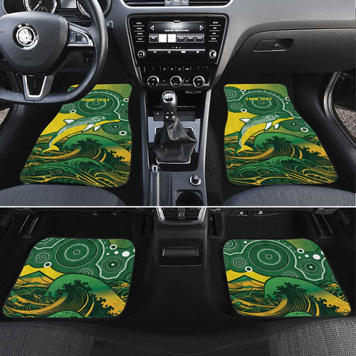 Personalised Australia Swimming Car Mats Aussie Dolphin Aboriginal National Color