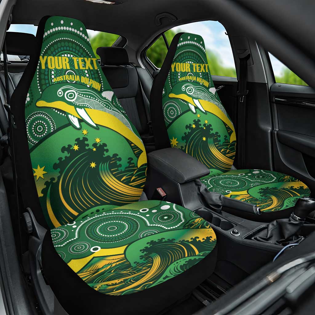 Personalised Australia Swimming Car Seat Cover Aussie Dolphin Aboriginal National Color