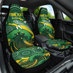 Personalised Australia Swimming Car Seat Cover Aussie Dolphin Aboriginal National Color