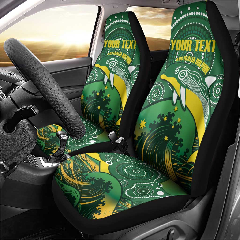 Personalised Australia Swimming Car Seat Cover Aussie Dolphin Aboriginal National Color