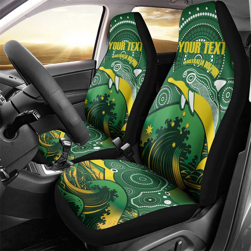 Personalised Australia Swimming Car Seat Cover Aussie Dolphin Aboriginal National Color
