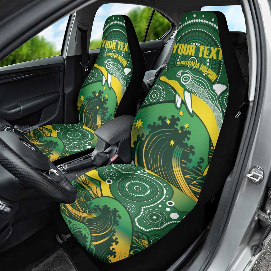Personalised Australia Swimming Car Seat Cover Aussie Dolphin Aboriginal National Color