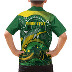 Personalised Australia Swimming Family Matching Mermaid Dress and Hawaiian Shirt Aussie Dolphin Aboriginal National Color