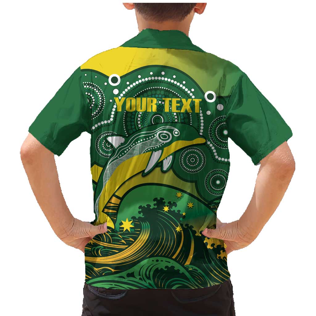 Personalised Australia Swimming Family Matching Mermaid Dress and Hawaiian Shirt Aussie Dolphin Aboriginal National Color
