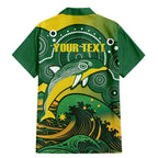 Personalised Australia Swimming Family Matching Mermaid Dress and Hawaiian Shirt Aussie Dolphin Aboriginal National Color