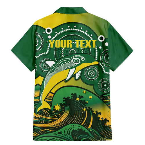 Personalised Australia Swimming Family Matching Mermaid Dress and Hawaiian Shirt Aussie Dolphin Aboriginal National Color