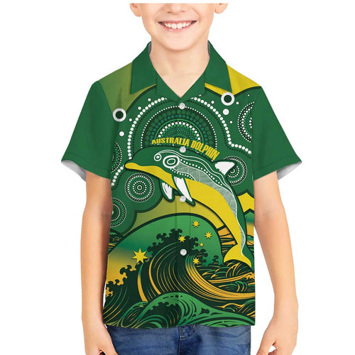 Personalised Australia Swimming Family Matching Mermaid Dress and Hawaiian Shirt Aussie Dolphin Aboriginal National Color
