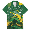 Personalised Australia Swimming Family Matching Off Shoulder Maxi Dress and Hawaiian Shirt Aussie Dolphin Aboriginal National Color