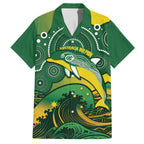 Personalised Australia Swimming Family Matching Off Shoulder Maxi Dress and Hawaiian Shirt Aussie Dolphin Aboriginal National Color