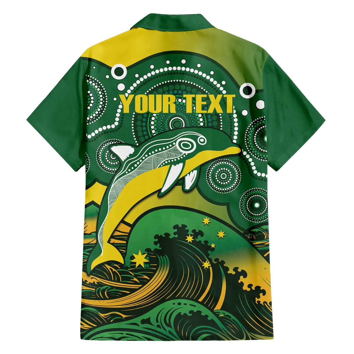 Personalised Australia Swimming Family Matching Off Shoulder Short Dress and Hawaiian Shirt Aussie Dolphin Aboriginal National Color