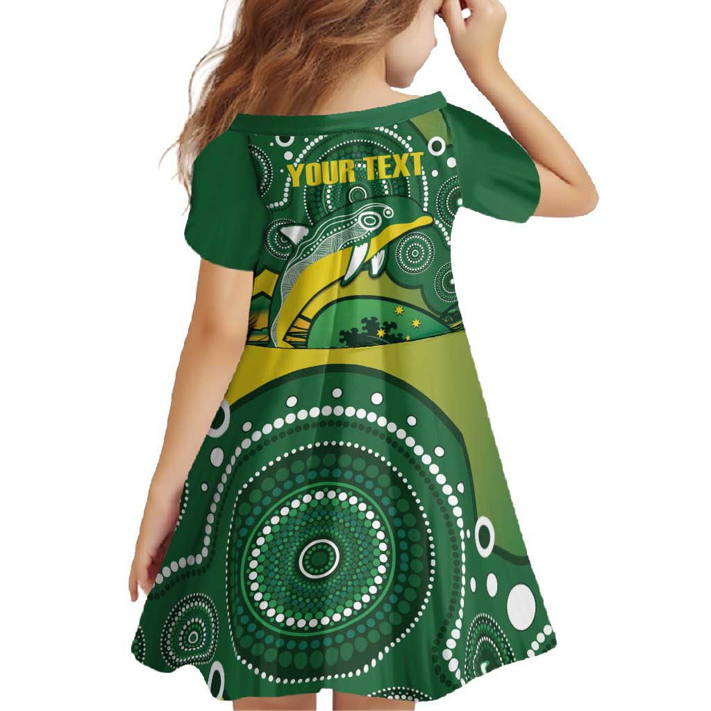 Personalised Australia Swimming Family Matching Summer Maxi Dress and Hawaiian Shirt Aussie Dolphin Aboriginal National Color