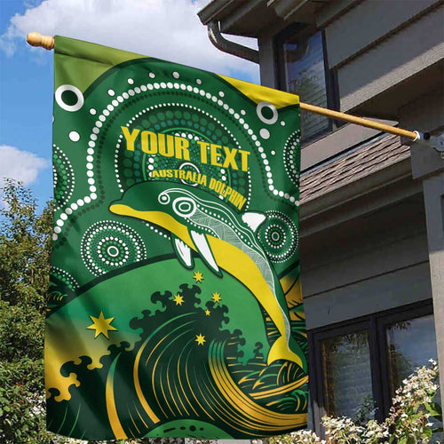 Personalised Australia Swimming Garden Flag Aussie Dolphin Aboriginal National Color