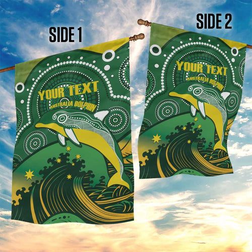 Personalised Australia Swimming Garden Flag Aussie Dolphin Aboriginal National Color