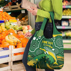 Personalised Australia Swimming Grocery Bag Aussie Dolphin Aboriginal National Color