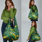Personalised Australia Swimming Grocery Bag Aussie Dolphin Aboriginal National Color