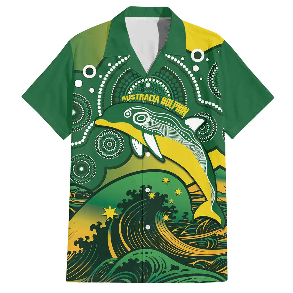 Personalised Australia Swimming Hawaiian Shirt Aussie Dolphin Aboriginal National Color