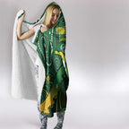 Personalised Australia Swimming Hooded Blanket Aussie Dolphin Aboriginal National Color