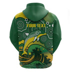 Personalised Australia Swimming Hoodie Aussie Dolphin Aboriginal National Color