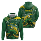 Personalised Australia Swimming Hoodie Aussie Dolphin Aboriginal National Color