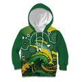 Personalised Australia Swimming Kid Hoodie Aussie Dolphin Aboriginal National Color