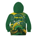 Personalised Australia Swimming Kid Hoodie Aussie Dolphin Aboriginal National Color