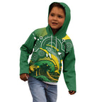 Personalised Australia Swimming Kid Hoodie Aussie Dolphin Aboriginal National Color