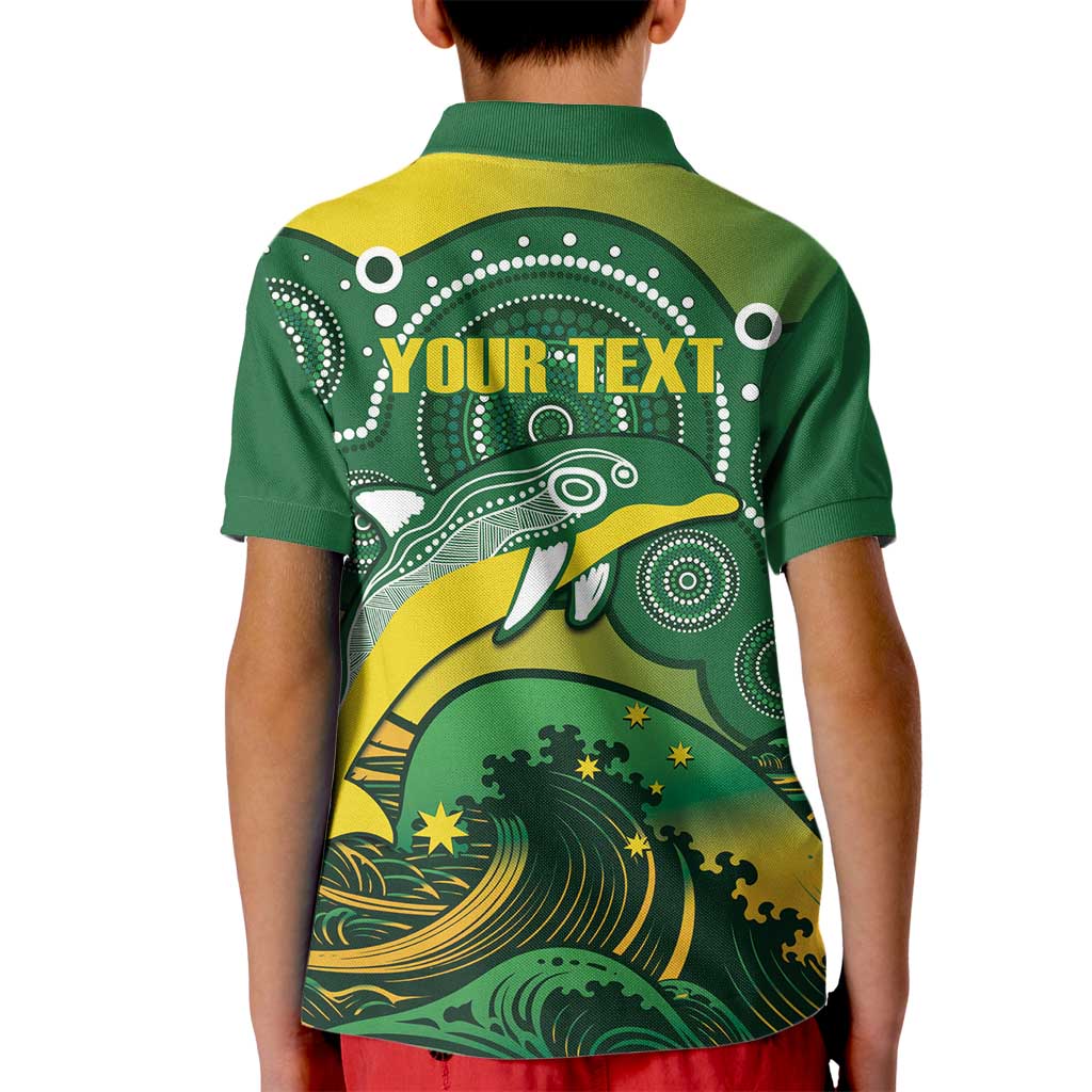 Personalised Australia Swimming Kid Polo Shirt Aussie Dolphin Aboriginal National Color