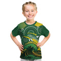 Personalised Australia Swimming Kid T Shirt Aussie Dolphin Aboriginal National Color
