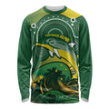 Personalised Australia Swimming Long Sleeve Shirt Aussie Dolphin Aboriginal National Color