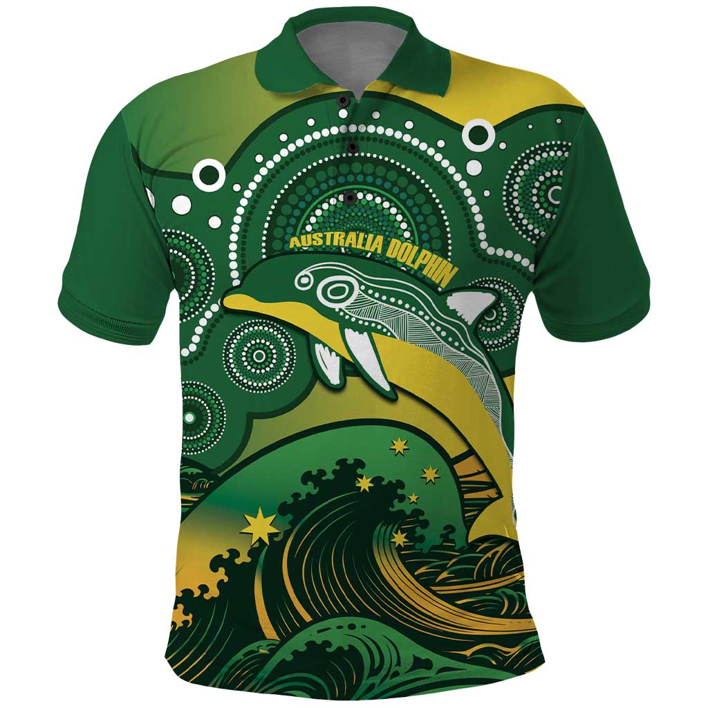 Personalised Australia Swimming Polo Shirt Aussie Dolphin Aboriginal National Color
