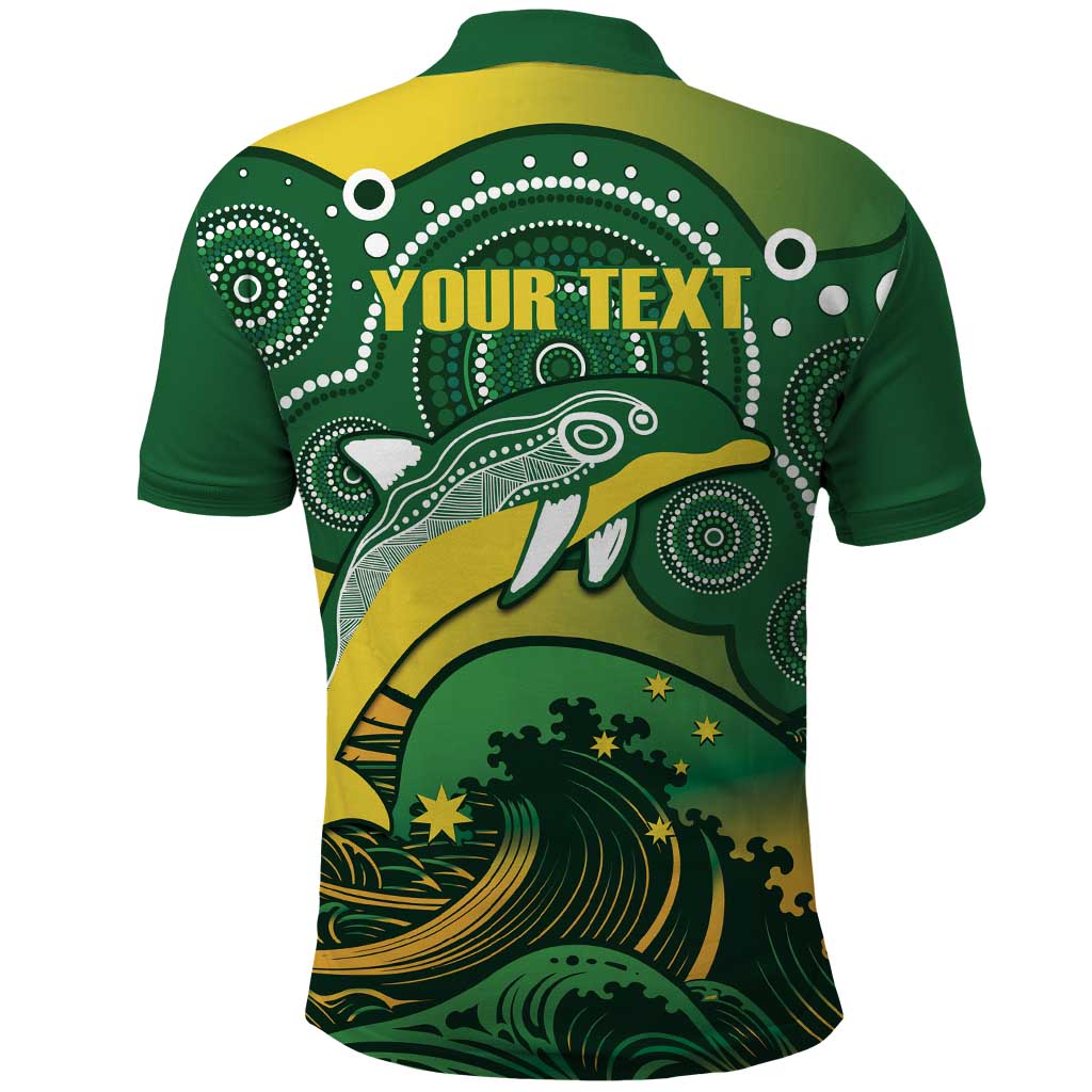 Personalised Australia Swimming Polo Shirt Aussie Dolphin Aboriginal National Color