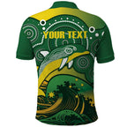 Personalised Australia Swimming Polo Shirt Aussie Dolphin Aboriginal National Color