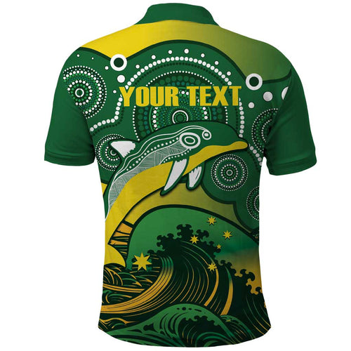 Personalised Australia Swimming Polo Shirt Aussie Dolphin Aboriginal National Color