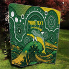 Personalised Australia Swimming Quilt Aussie Dolphin Aboriginal National Color