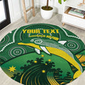 Personalised Australia Swimming Round Carpet Aussie Dolphin Aboriginal National Color