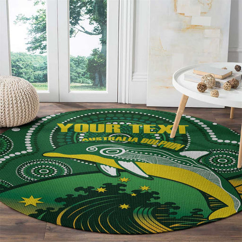Personalised Australia Swimming Round Carpet Aussie Dolphin Aboriginal National Color